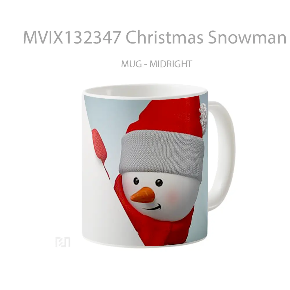 Mug Christmas Snowman V1 Gelas Keramik Unik - All-side / Desain