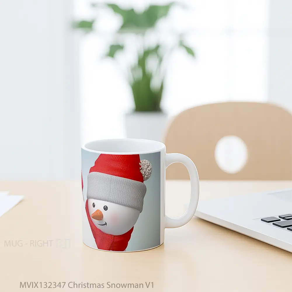 Mug Christmas Snowman V1 Gelas Keramik Unik - All-side / Desain