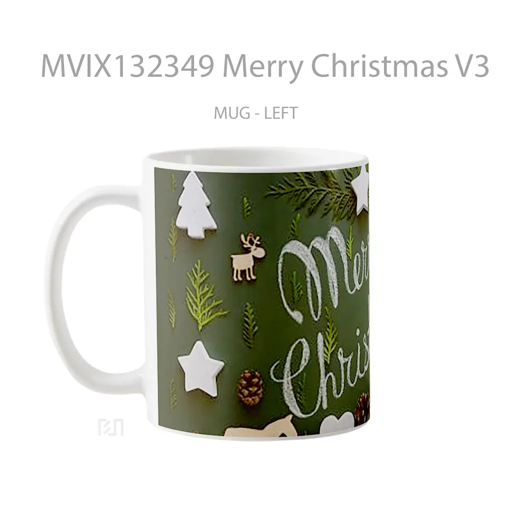 Mug Merry Christmas V3 Gelas Keramik Unik - All-side / Desain