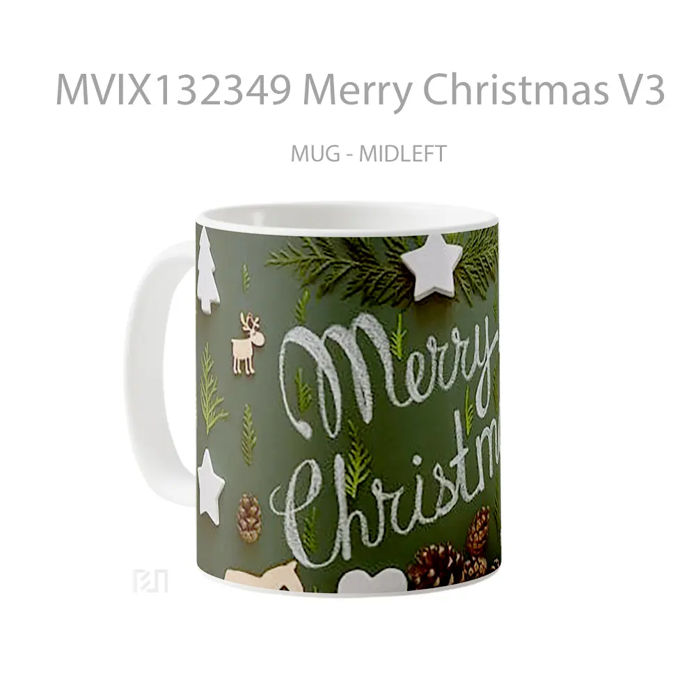 Mug Merry Christmas V3 Gelas Keramik Unik - All-side / Desain