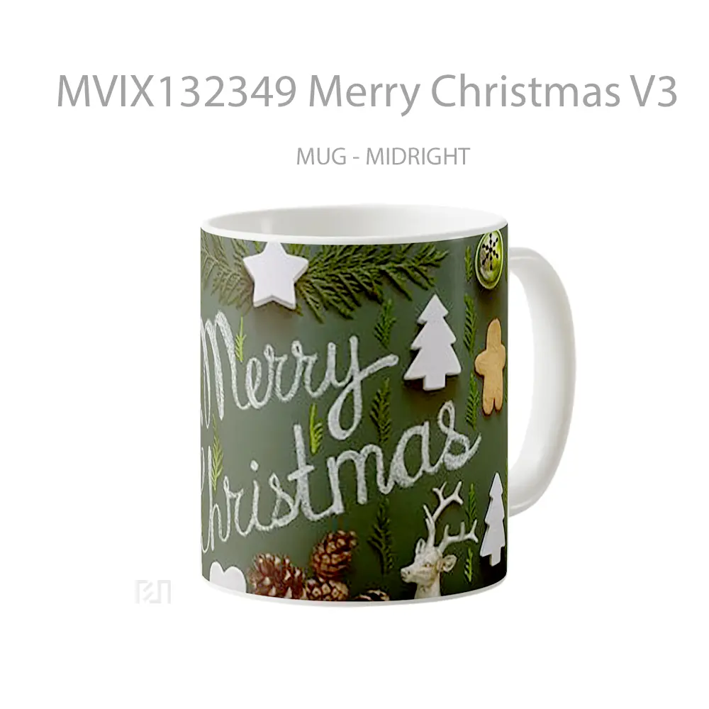 Mug Merry Christmas V3 Gelas Keramik Unik - All-side / Desain