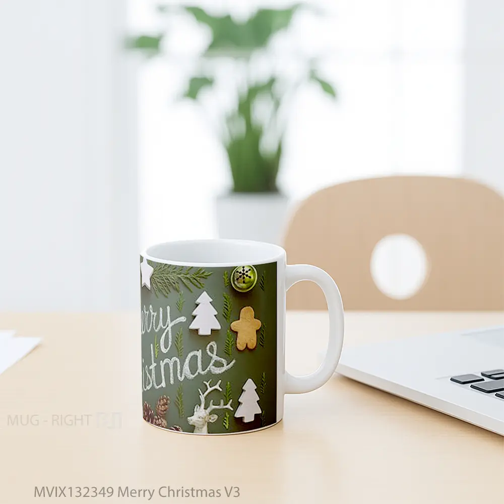 Mug Merry Christmas V3 Gelas Keramik Unik - All-side / Desain