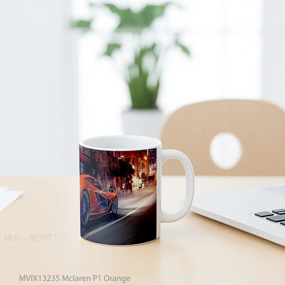 Mug Mclaren P1 Orange Gelas Keramik Unik - All-side / Desain