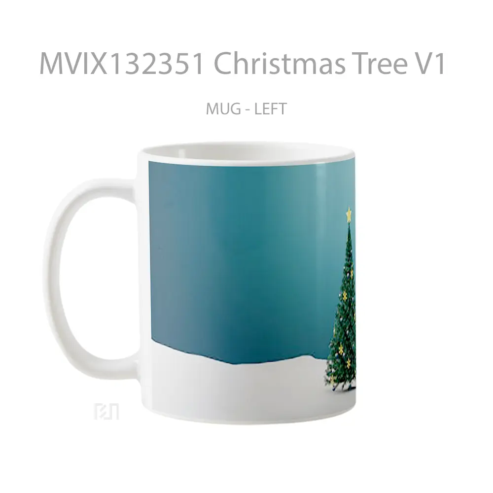 Mug Christmas Tree V1 Gelas Pemandangan Alam - All-side / Desain