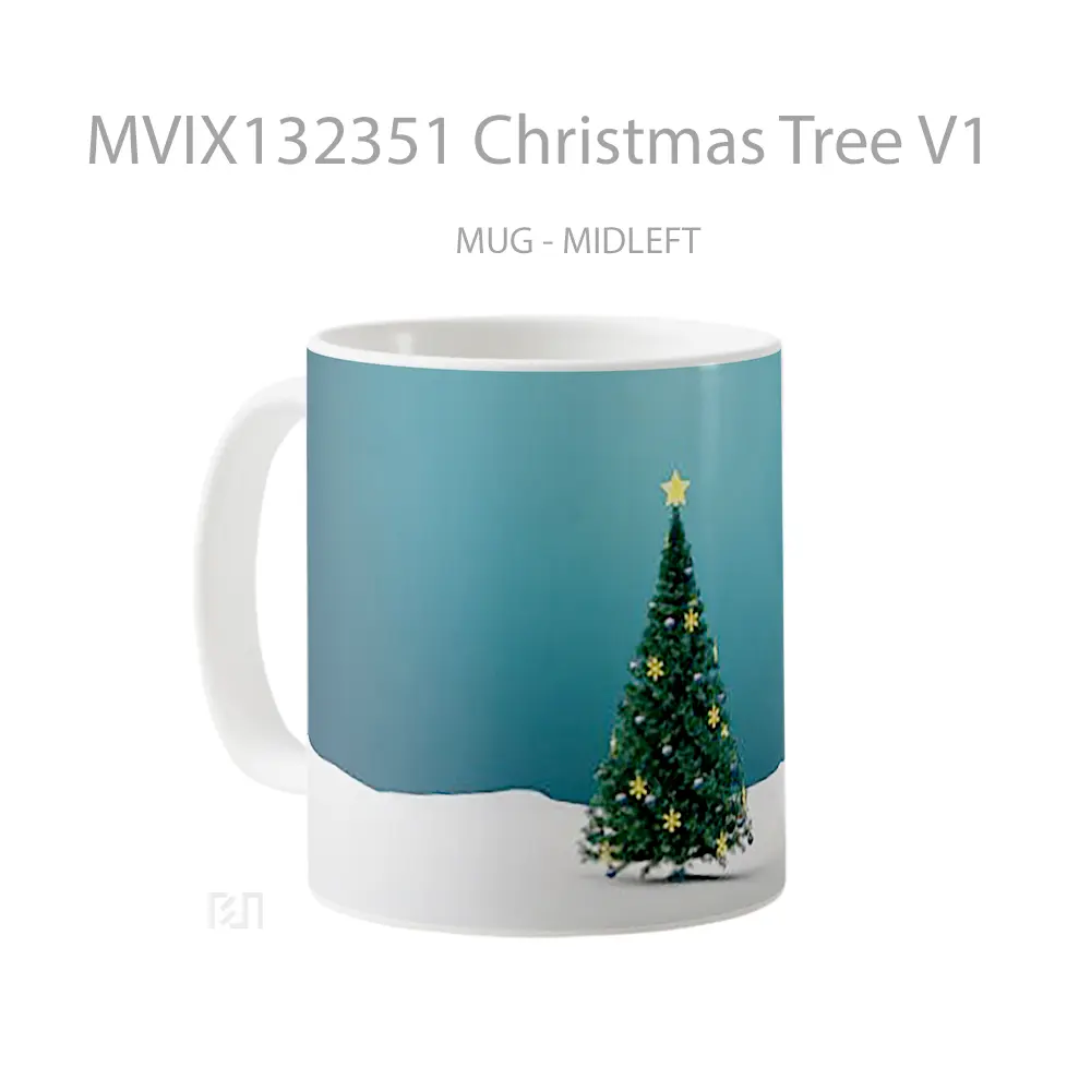 Mug Christmas Tree V1 Gelas Pemandangan Alam - All-side / Desain