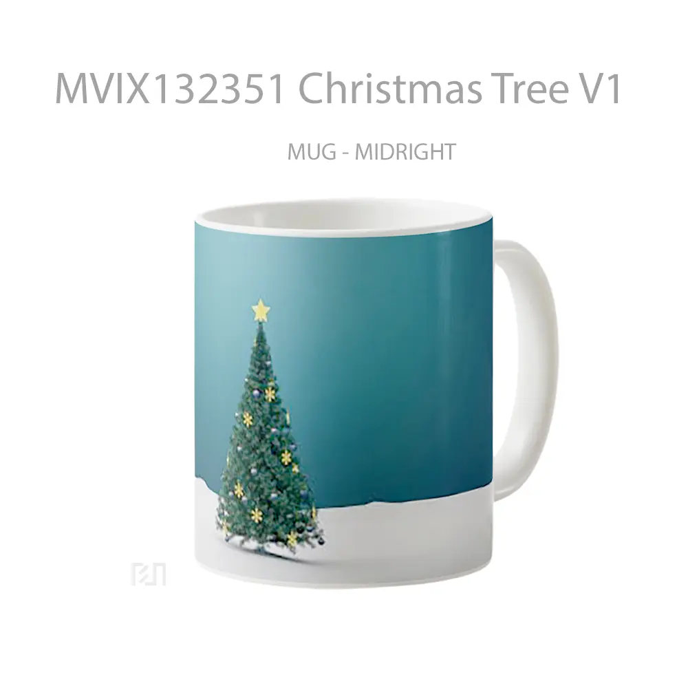 Mug Christmas Tree V1 Gelas Pemandangan Alam - All-side / Desain