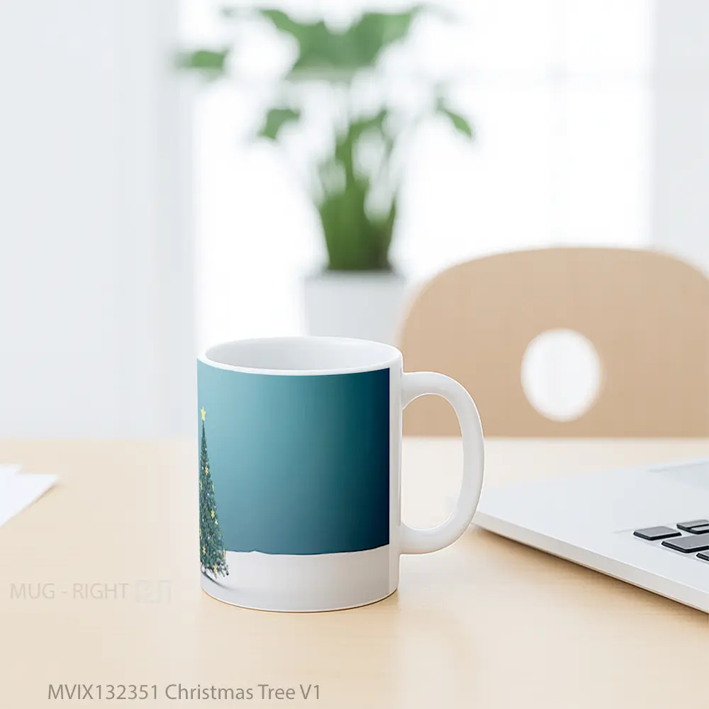 Mug Christmas Tree V1 Gelas Pemandangan Alam - All-side / Desain