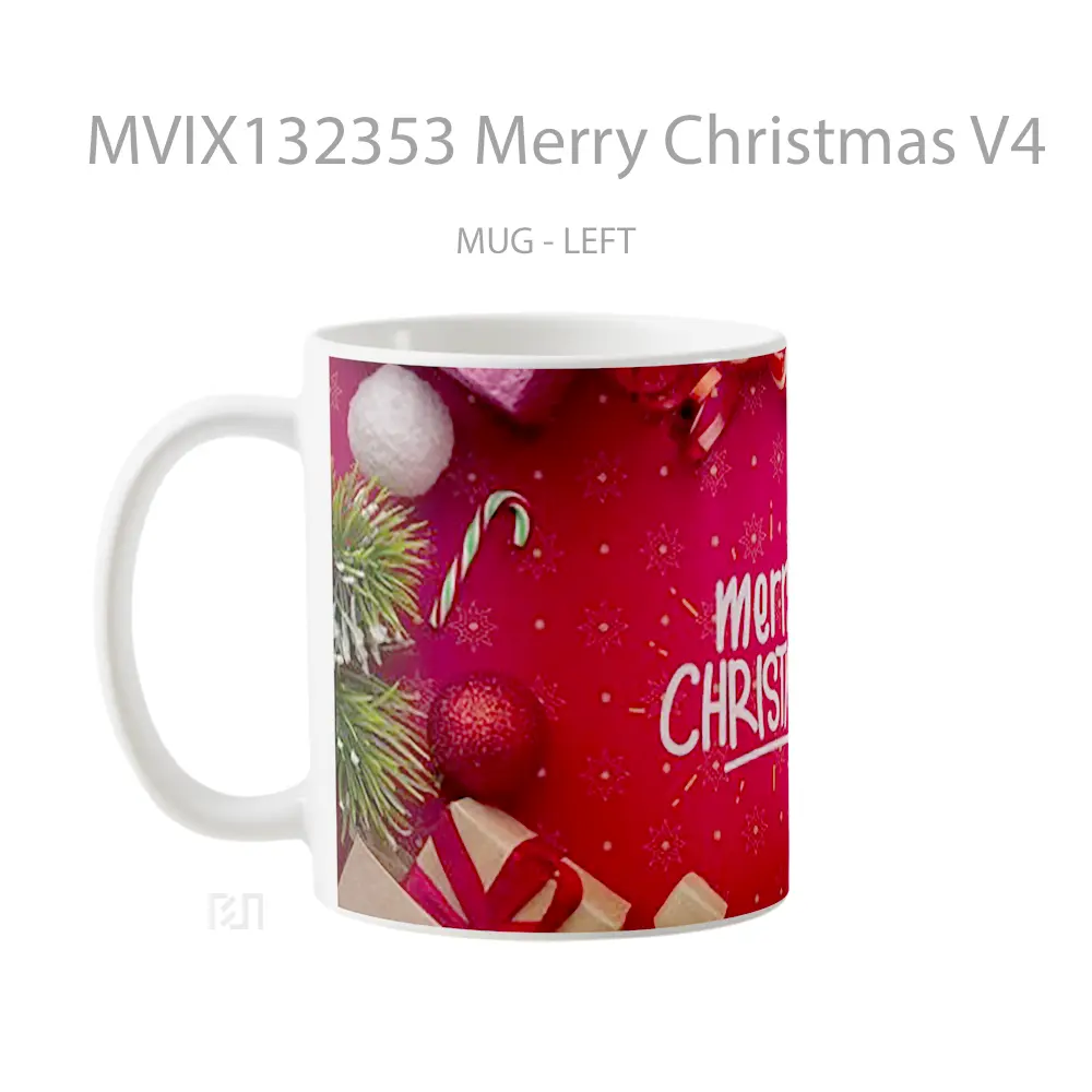 Mug Merry Christmas V4 Gelas Keramik Unik - All-side / Desain