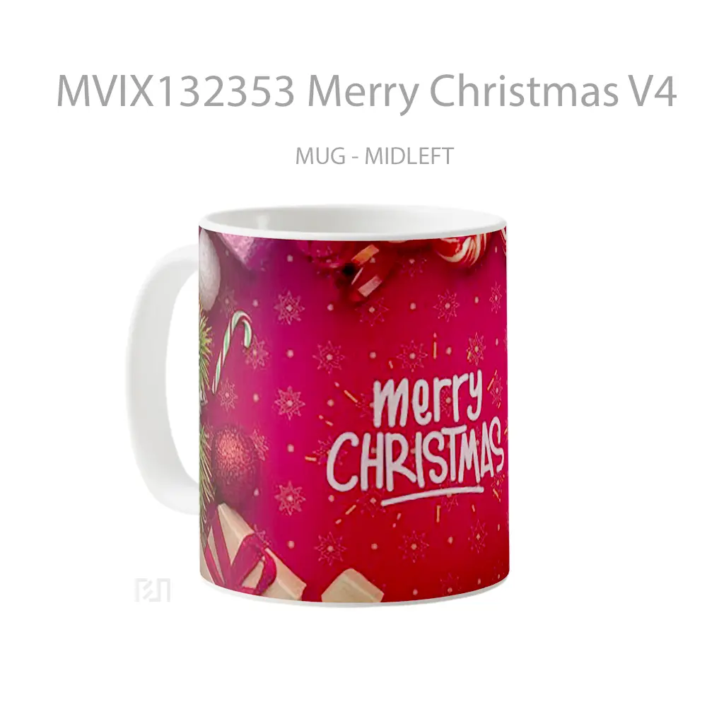 Mug Merry Christmas V4 Gelas Keramik Unik - All-side / Desain