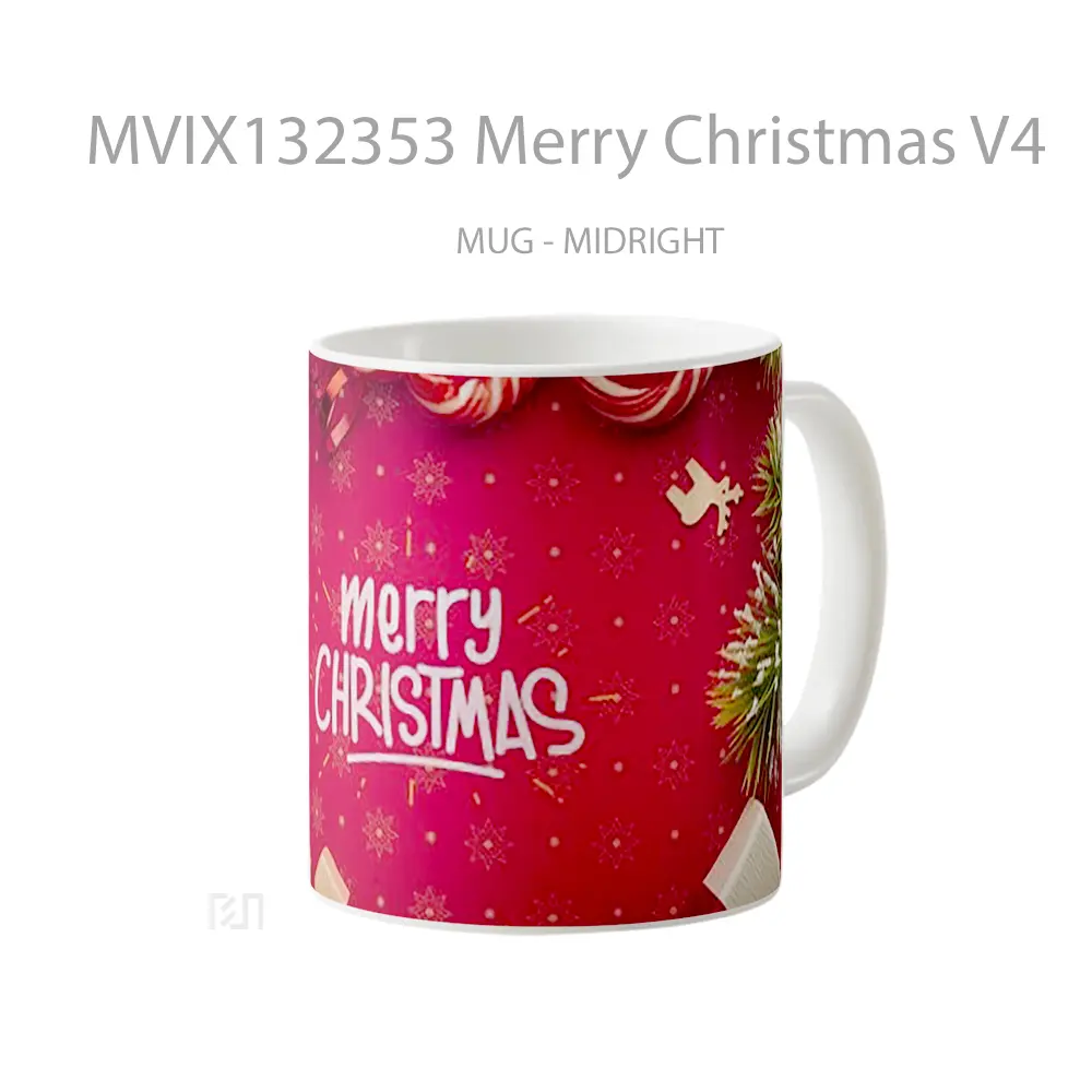 Mug Merry Christmas V4 Gelas Keramik Unik - All-side / Desain