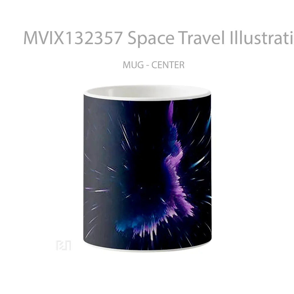 Mug Space Travel Illustration Gelas Seni Modern