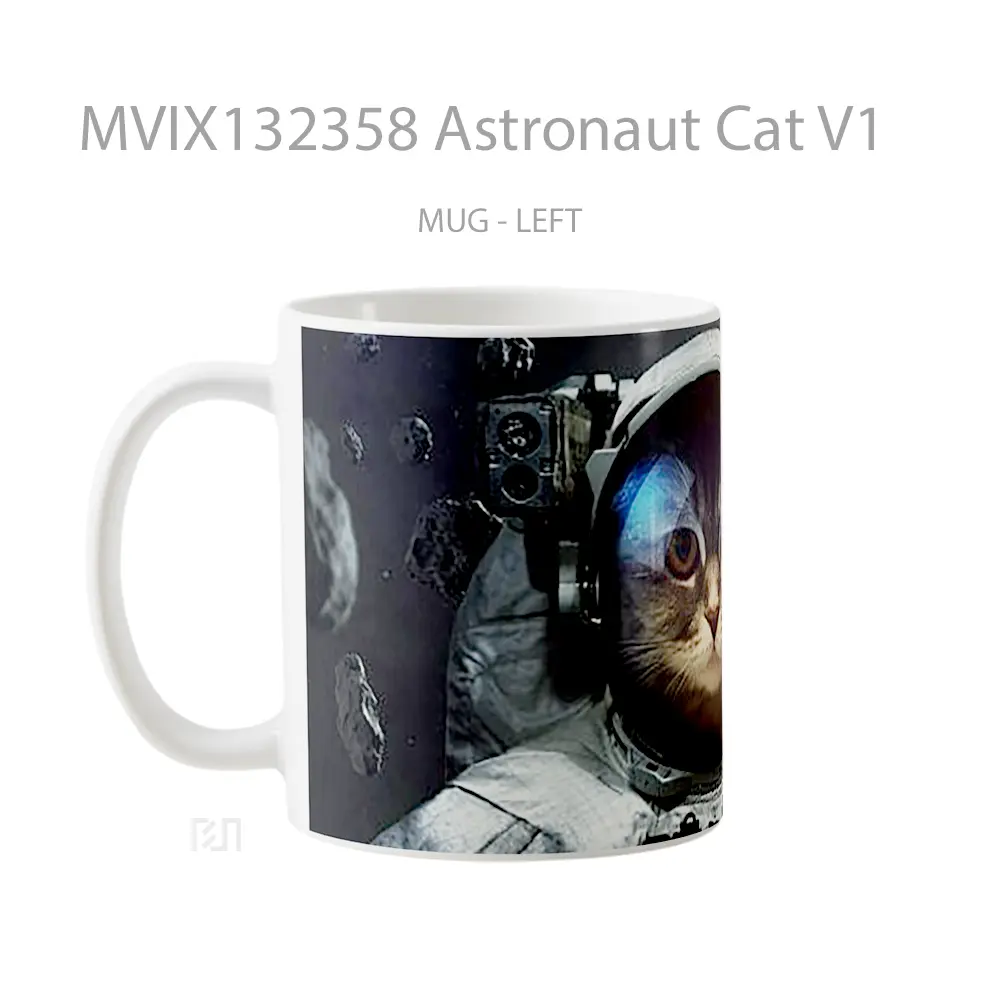 Mug Astronaut Cat V1 Gelas Hewan Lucu - All-side / Desain
