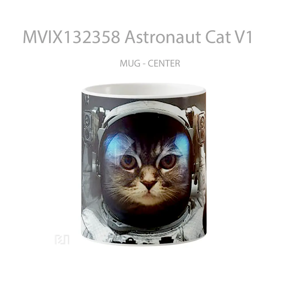 Mug Astronaut Cat V1 Gelas Hewan Lucu