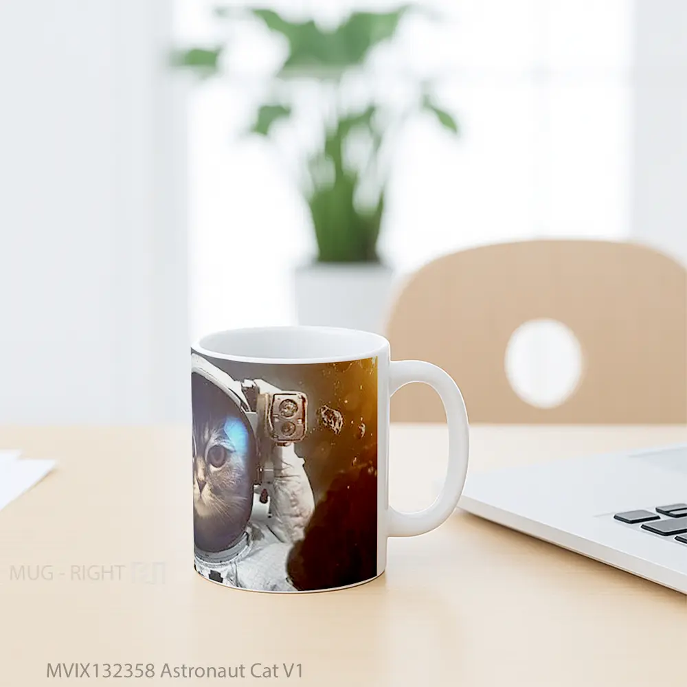 Mug Astronaut Cat V1 Gelas Hewan Lucu - All-side / Desain