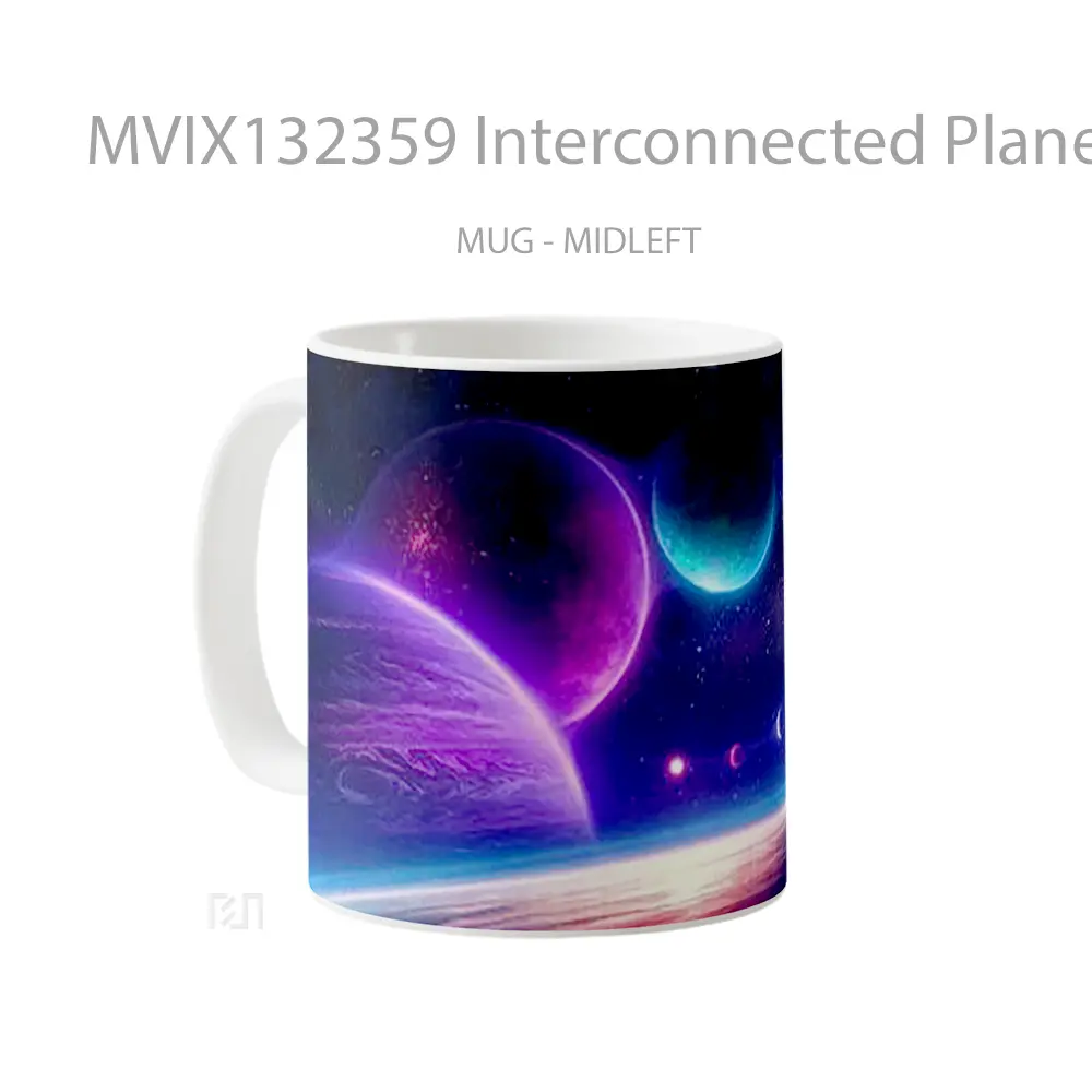 Mug Interconnected Planets Gelas Astronomi - All-side / Desain