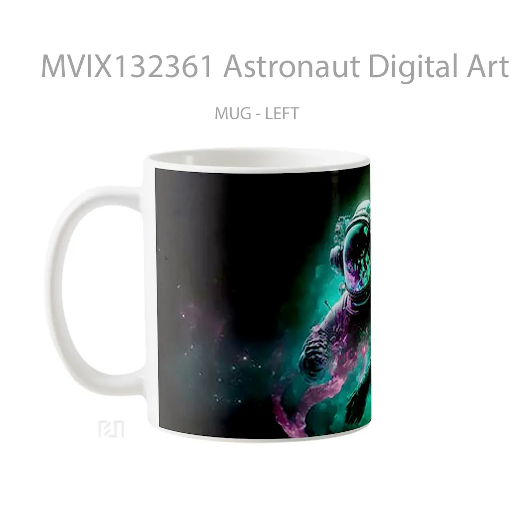 Mug Astronaut Digital Art Colors Gelas Seni Modern - All-side / Desain