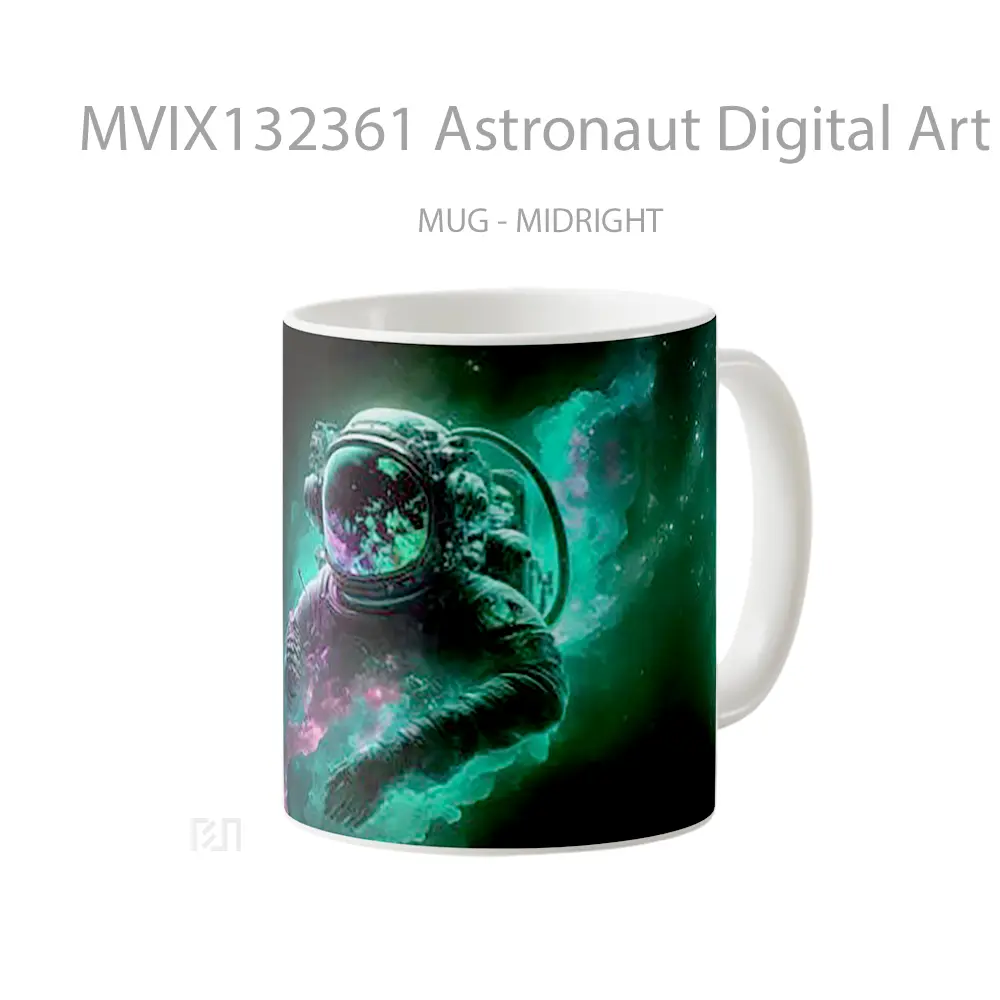 Mug Astronaut Digital Art Colors Gelas Seni Modern - All-side / Desain