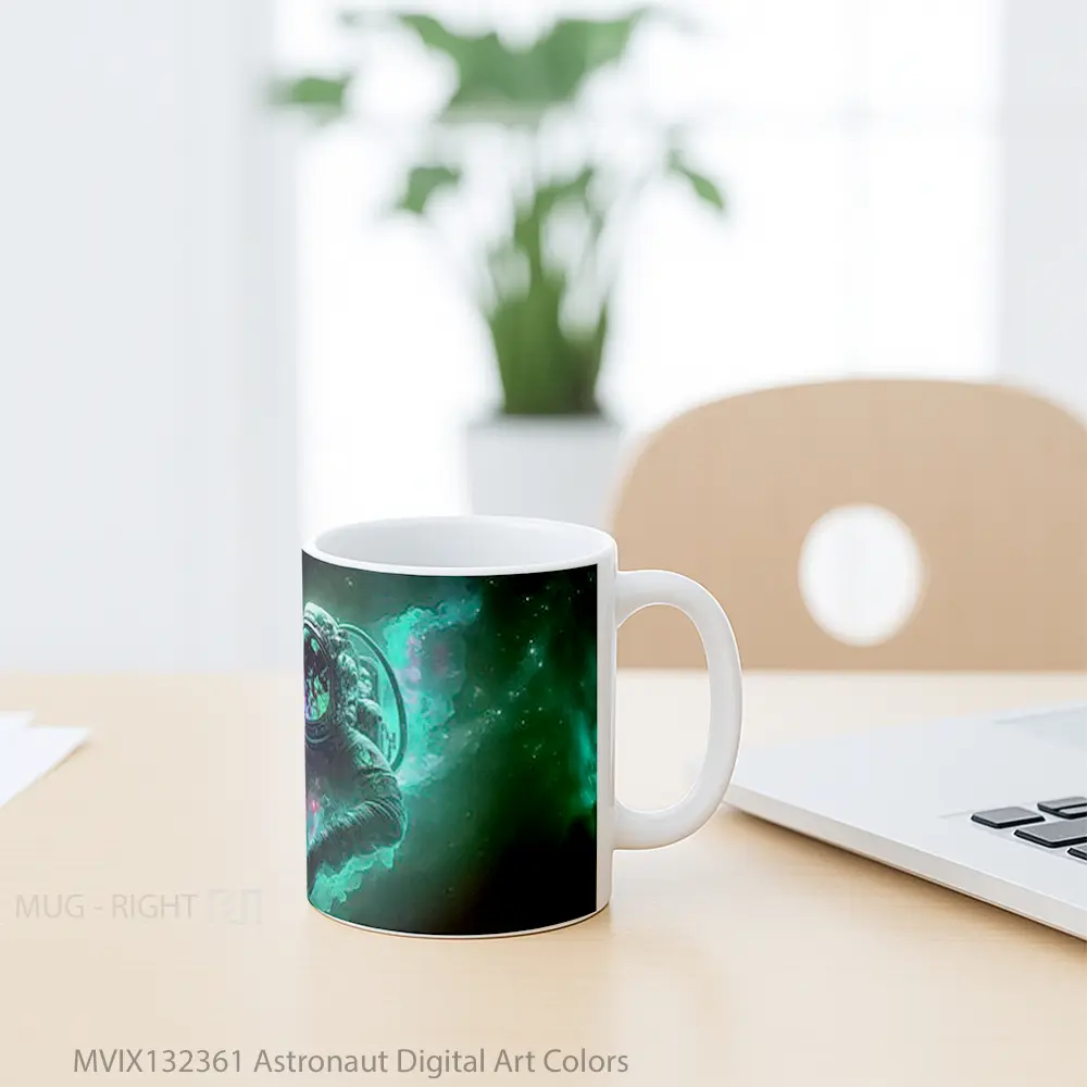 Mug Astronaut Digital Art Colors Gelas Seni Modern - All-side / Desain