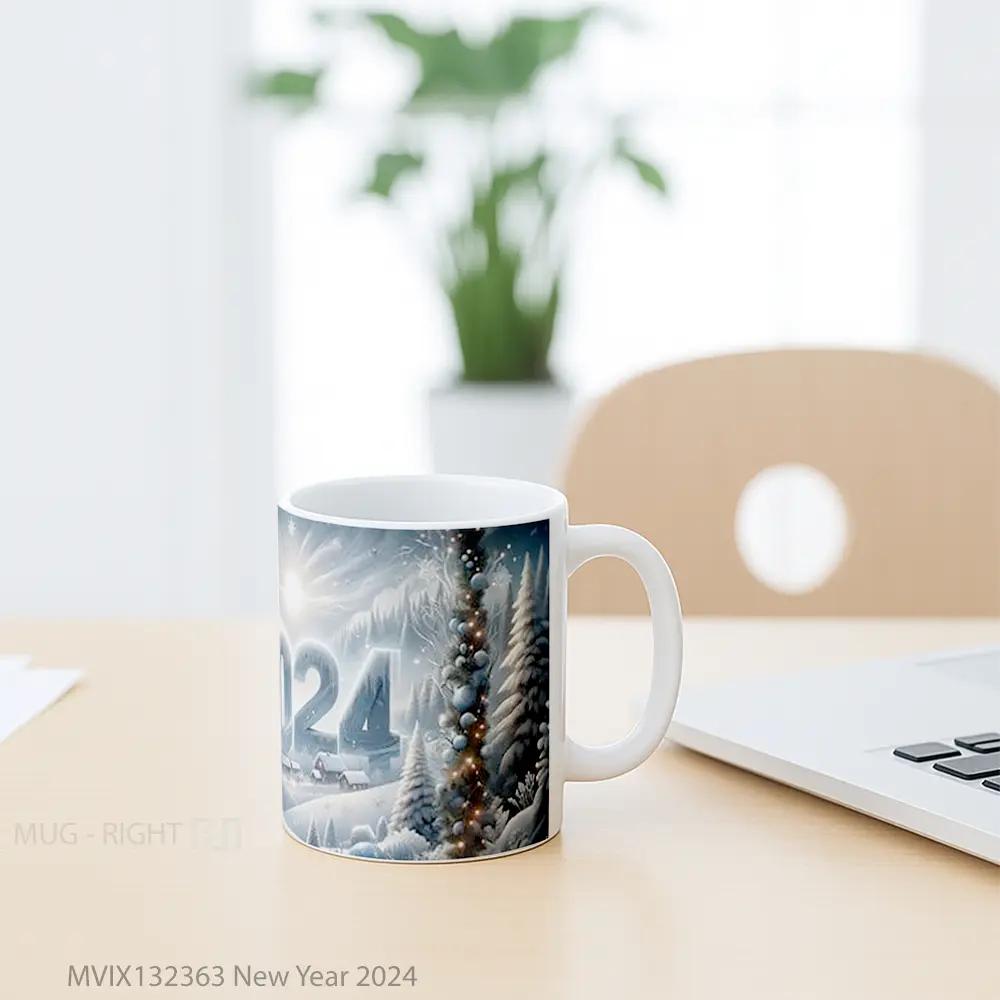 Mug New Year 2024 Gelas Keramik Unik - All-side / Desain