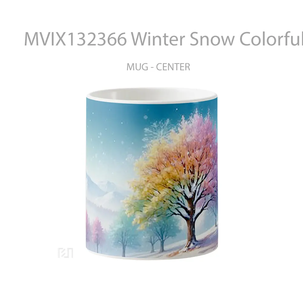 Mug Winter Snow Colorful Tree Gelas Pemandangan Alam