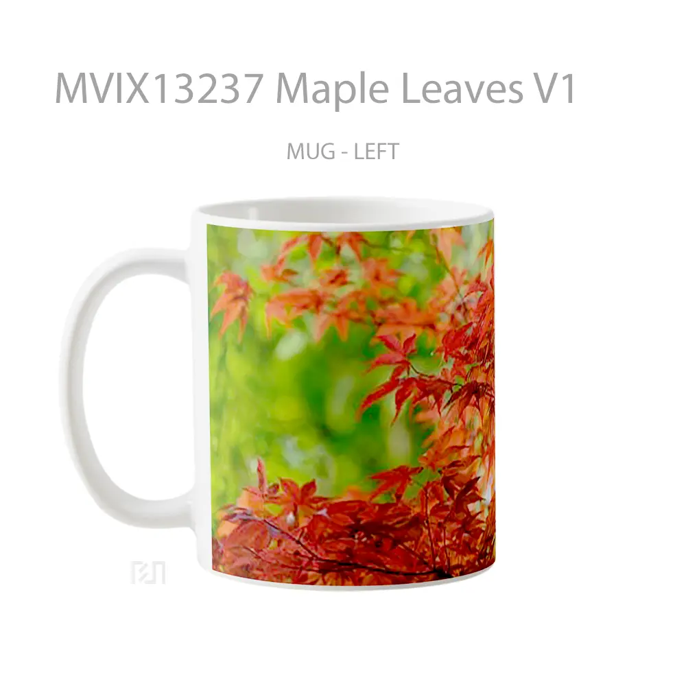 Mug Maple Leaves V1 Gelas Keramik Unik - All-side / Desain