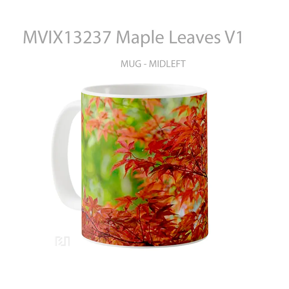 Mug Maple Leaves V1 Gelas Keramik Unik - All-side / Desain