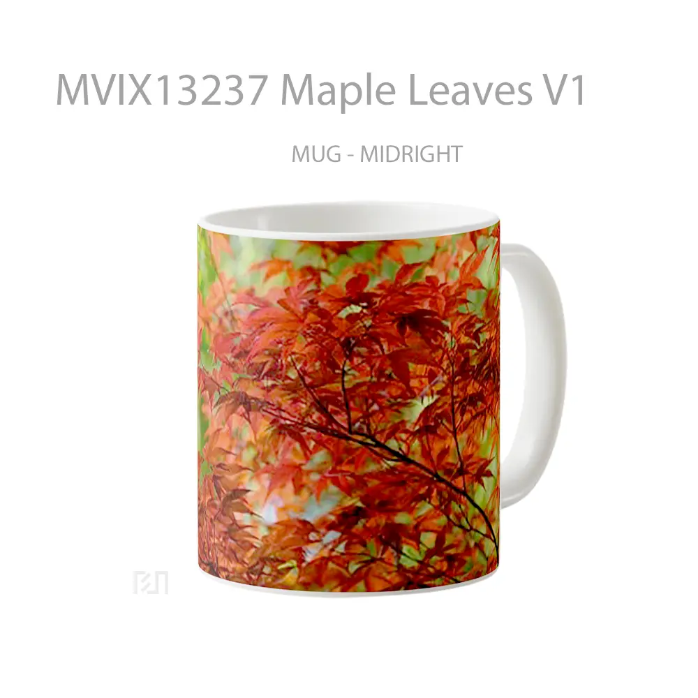 Mug Maple Leaves V1 Gelas Keramik Unik - All-side / Desain