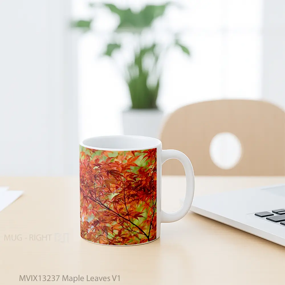 Mug Maple Leaves V1 Gelas Keramik Unik - All-side / Desain