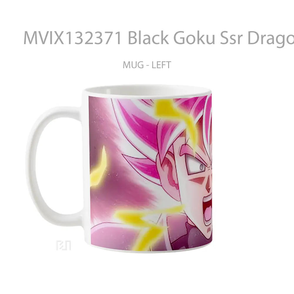 Mug Black Goku Ssr Dragon Ball Super V1 Cangkir Anime - All-side / Desain