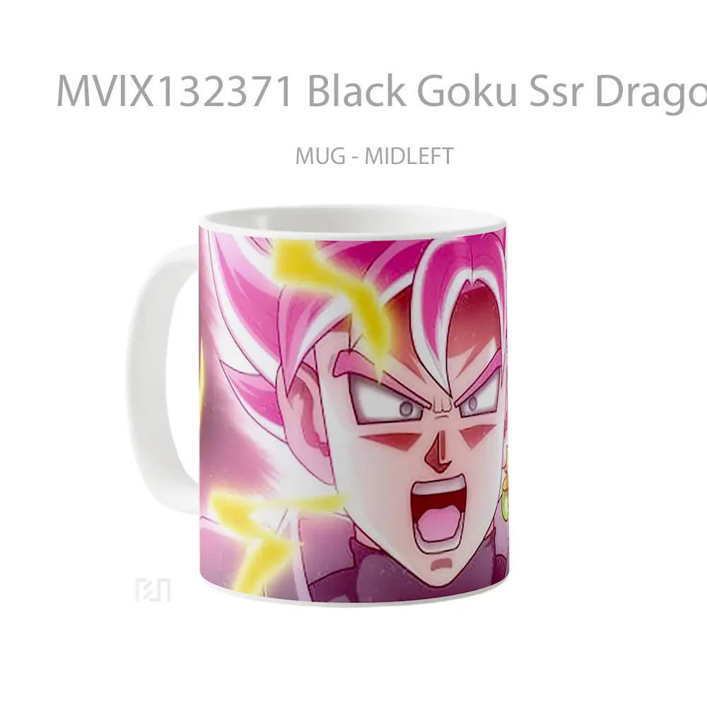 Mug Black Goku Ssr Dragon Ball Super V1 Cangkir Anime - All-side / Desain