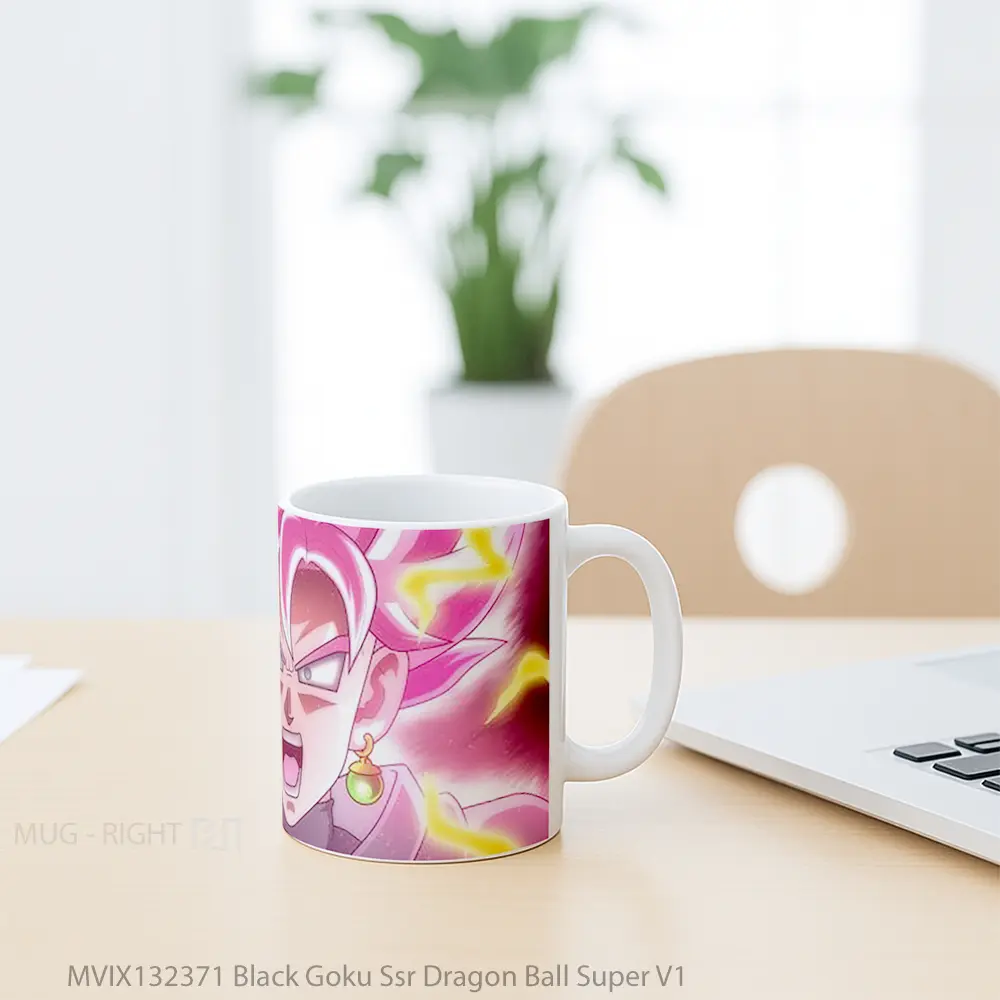 Mug Black Goku Ssr Dragon Ball Super V1 Cangkir Anime - All-side / Desain