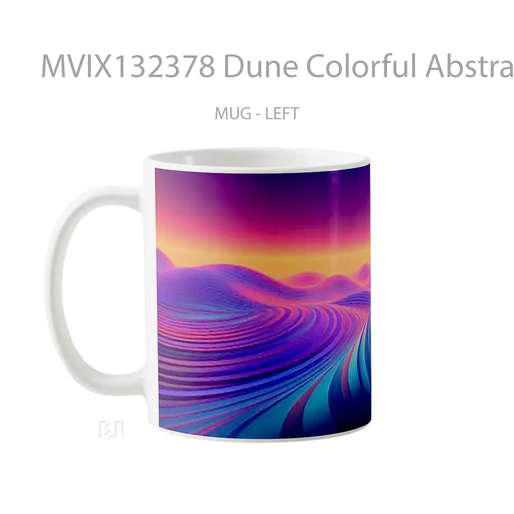Mug Dune Colorful Abstract Digital Art Gelas Seni Modern - All-side / Desain