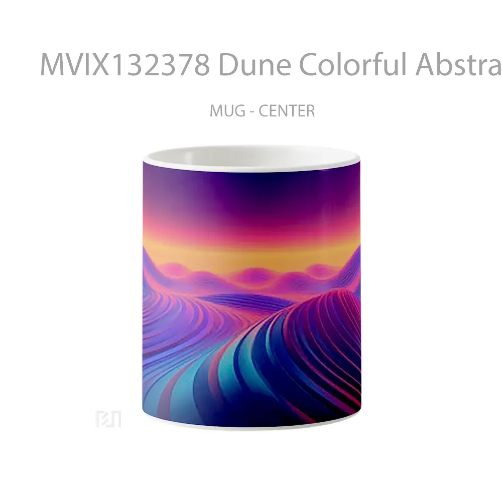 Mug Dune Colorful Abstract Digital Art Gelas Seni Modern