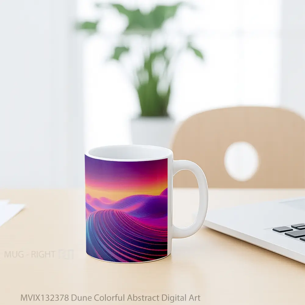 Mug Dune Colorful Abstract Digital Art Gelas Seni Modern - All-side / Desain