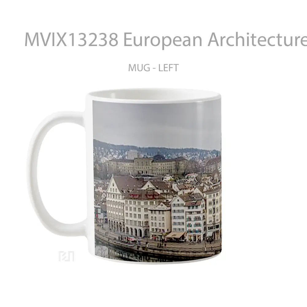 Mug European Architecture Buildings Gelas Keramik Unik - All-side / Desain