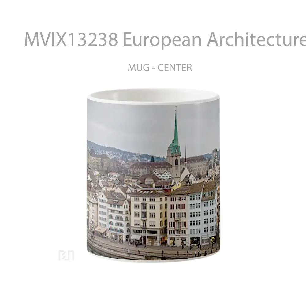 Mug European Architecture Buildings Gelas Keramik Unik