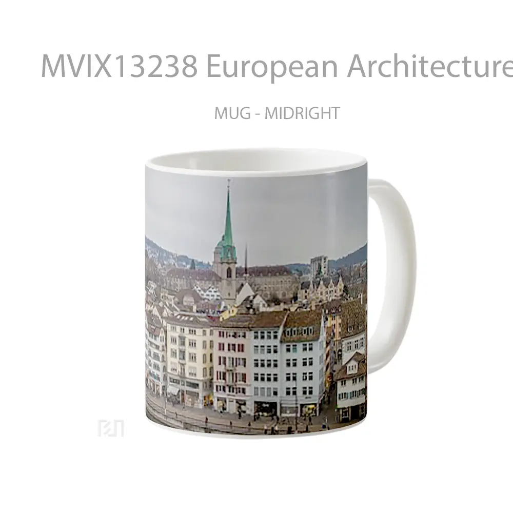 Mug European Architecture Buildings Gelas Keramik Unik - All-side / Desain