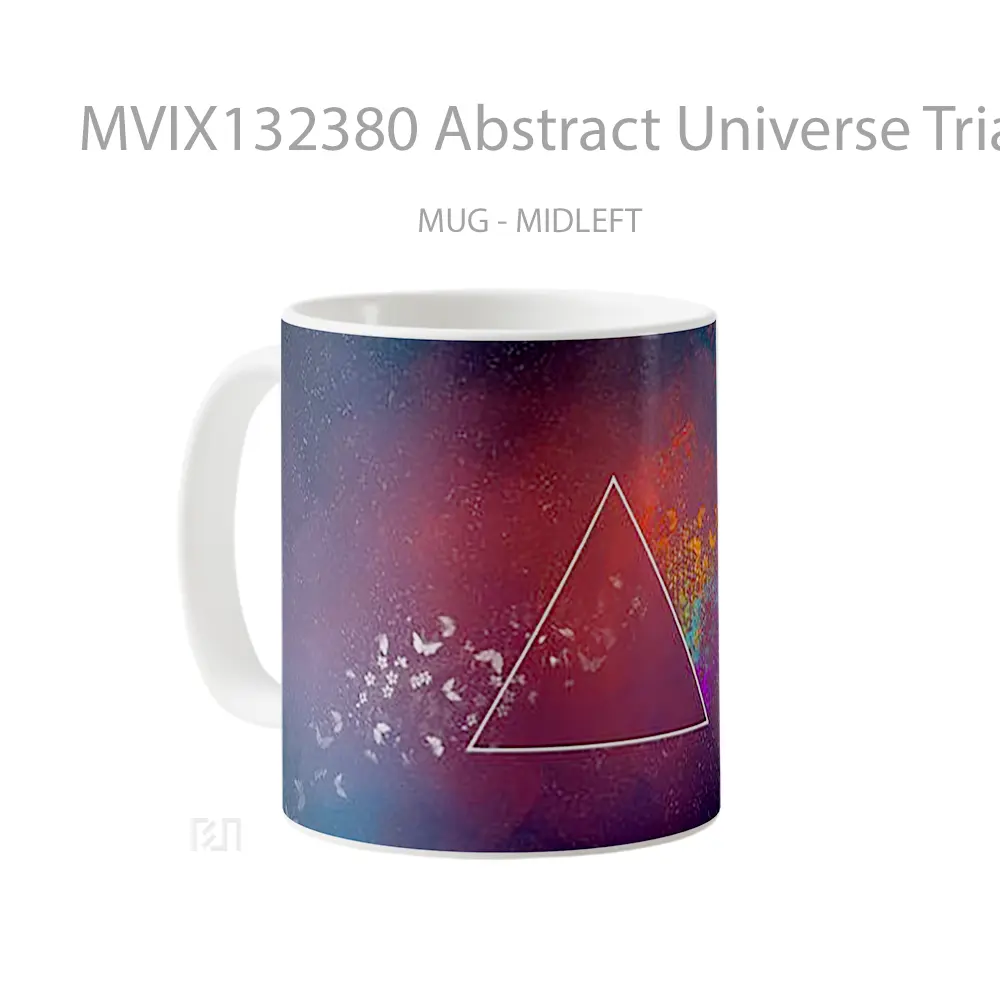 Mug Abstract Universe Triangles Butterflies Gelas Hewan Lucu - All-side / Desain