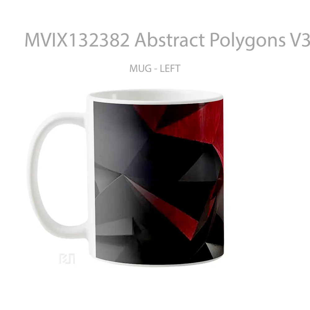 Mug Abstract Polygons V3 Gelas Seni Modern - All-side / Desain