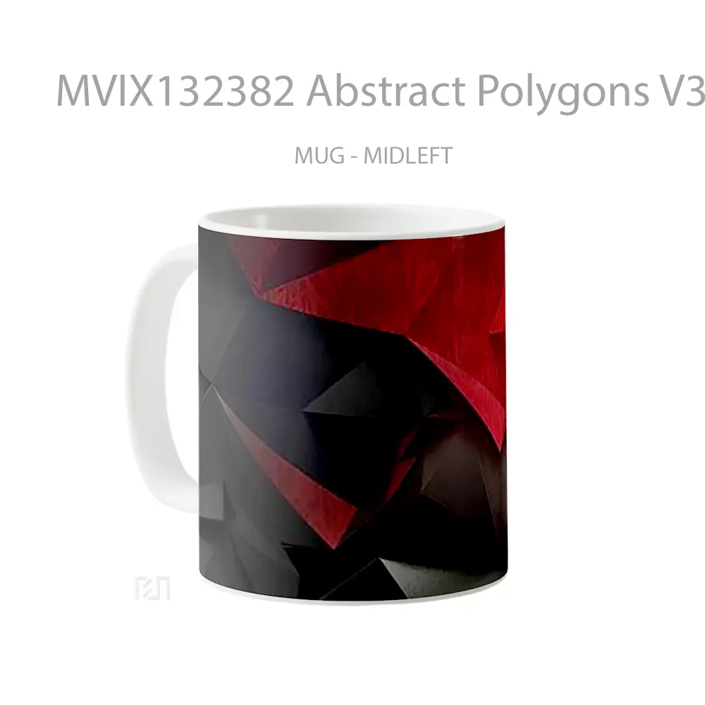Mug Abstract Polygons V3 Gelas Seni Modern - All-side / Desain