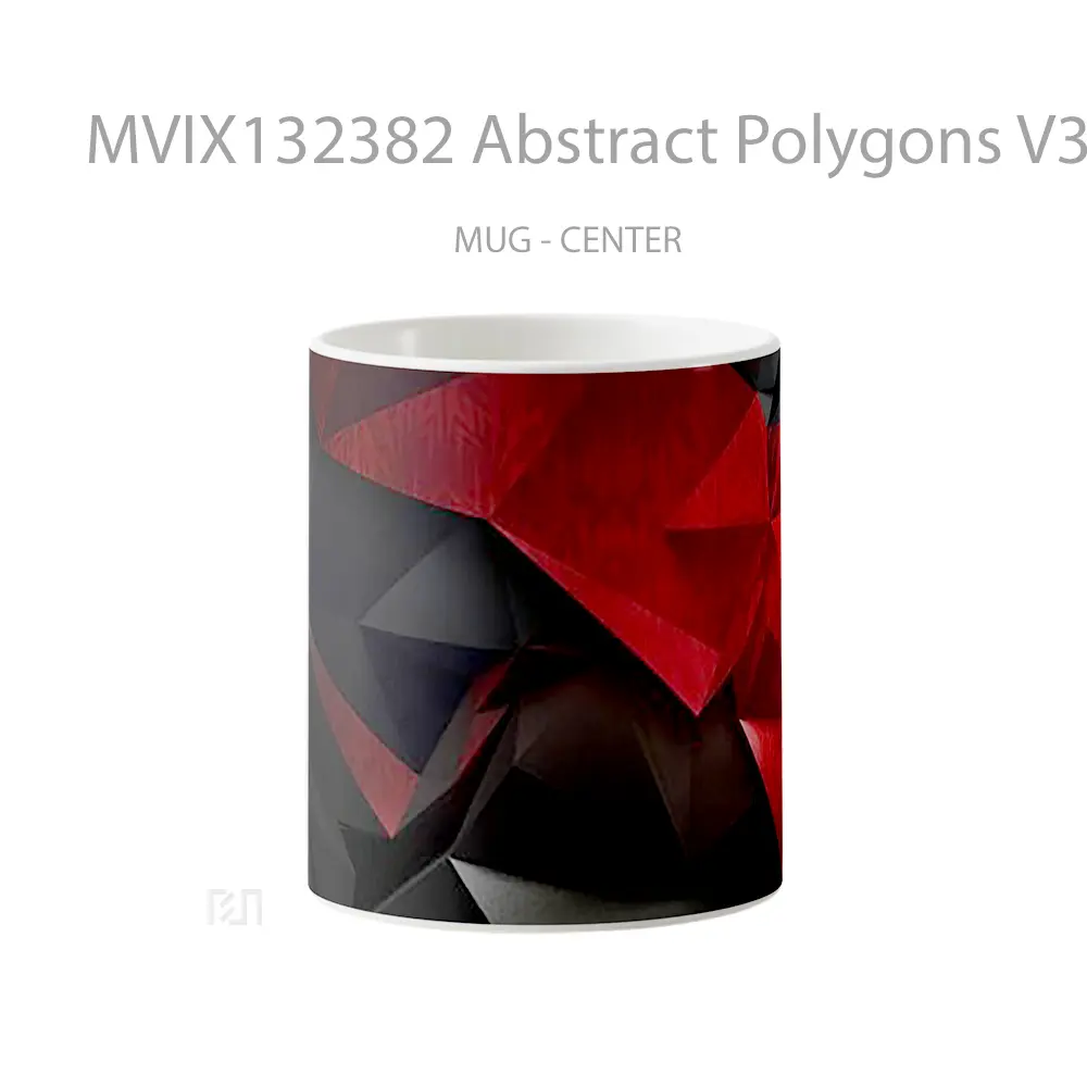Mug Abstract Polygons V3 Gelas Seni Modern