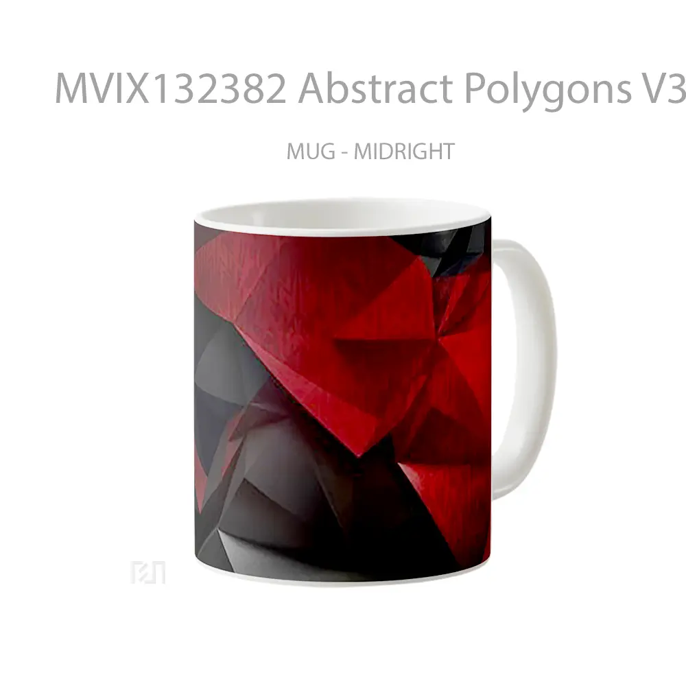 Mug Abstract Polygons V3 Gelas Seni Modern - All-side / Desain