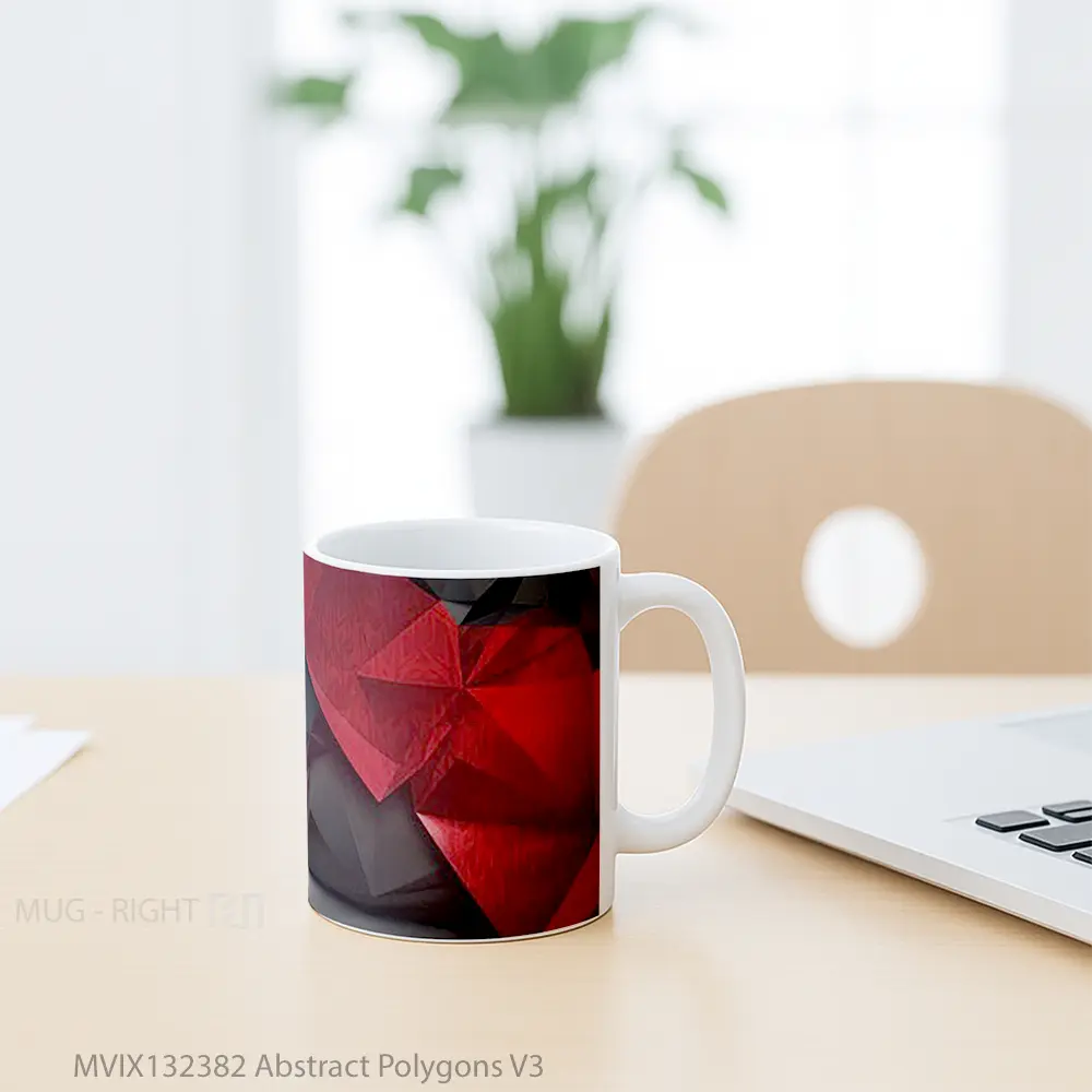 Mug Abstract Polygons V3 Gelas Seni Modern - All-side / Desain
