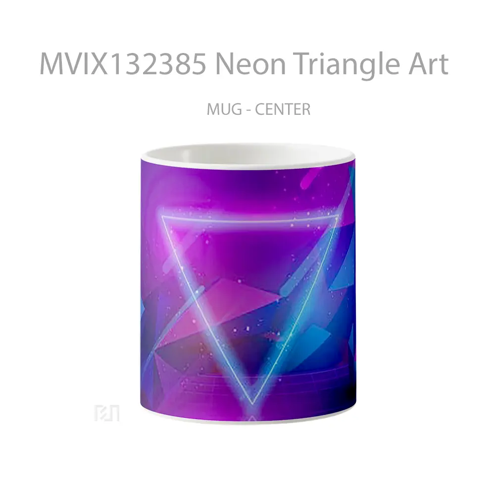 Mug Neon Triangle Art Gelas Keramik Unik