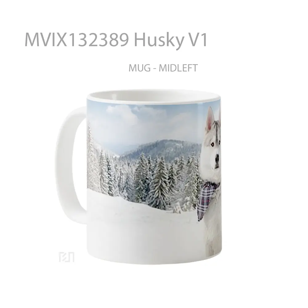 Mug Husky V1 Gelas Keramik Unik - All-side / Desain