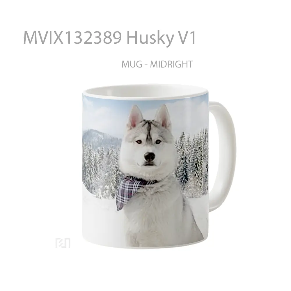 Mug Husky V1 Gelas Keramik Unik - All-side / Desain