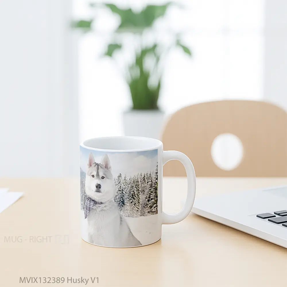 Mug Husky V1 Gelas Keramik Unik - All-side / Desain
