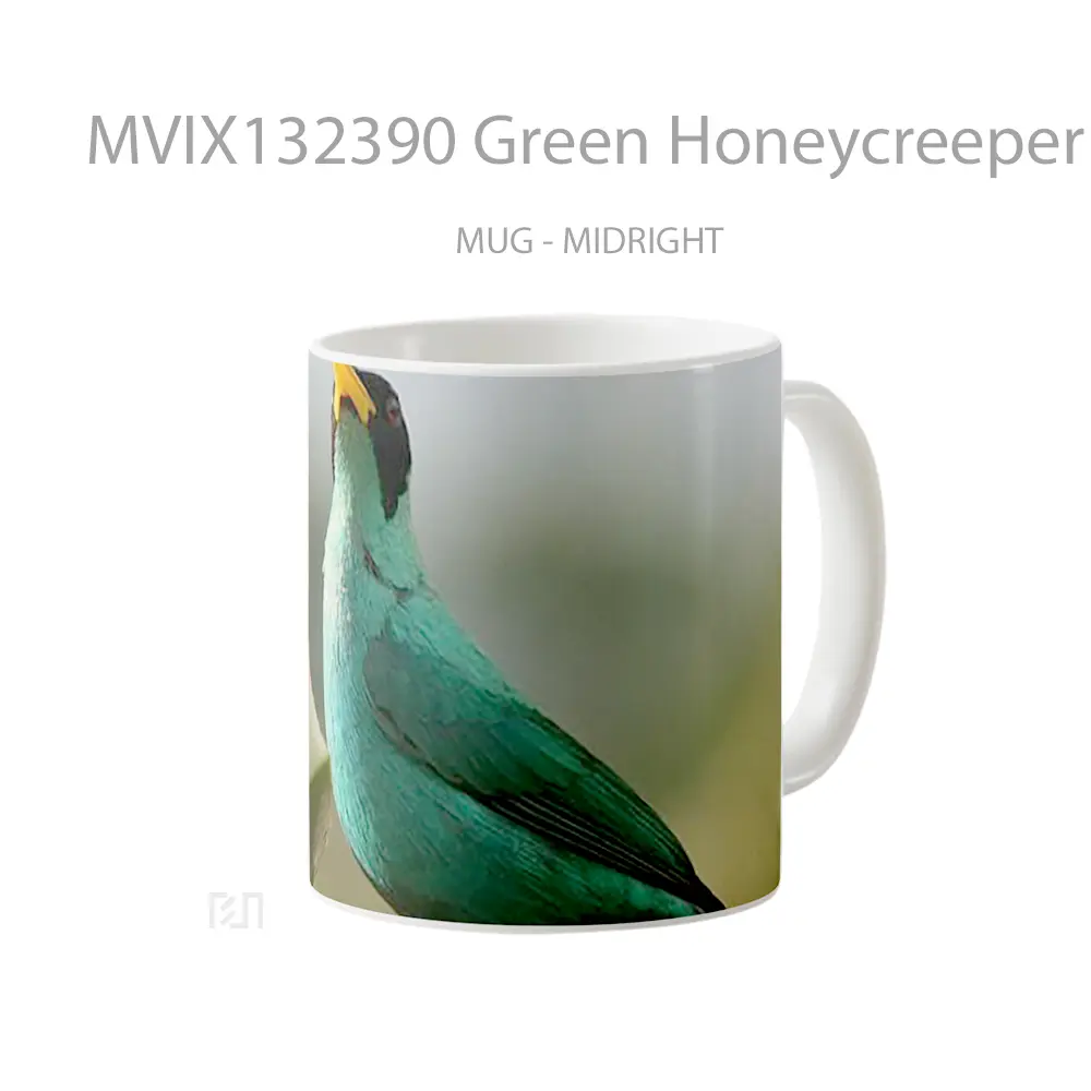 Mug Green Honeycreeper Bird Gelas Hewan Lucu - All-side / Desain