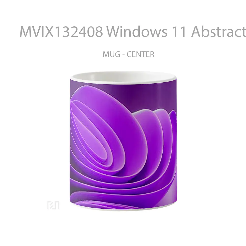 Mug Windows 11 Abstract Purple Gelas Seni Modern