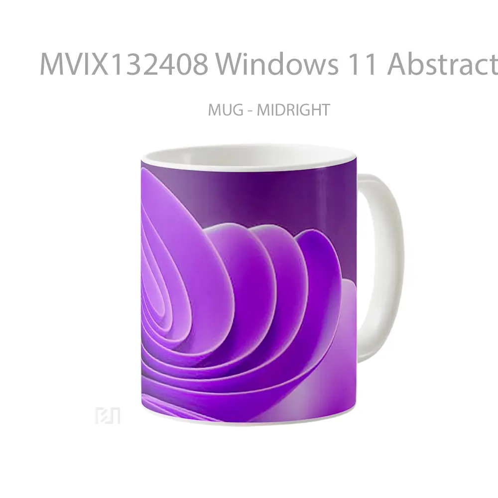 Mug Windows 11 Abstract Purple Gelas Seni Modern - All-side / Desain